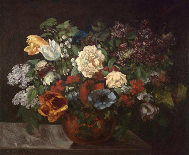 WikiOO.org - Енциклопедия за изящни изкуства - Живопис, Произведения на изкуството Gustave Courbet - Bouquet of flowers