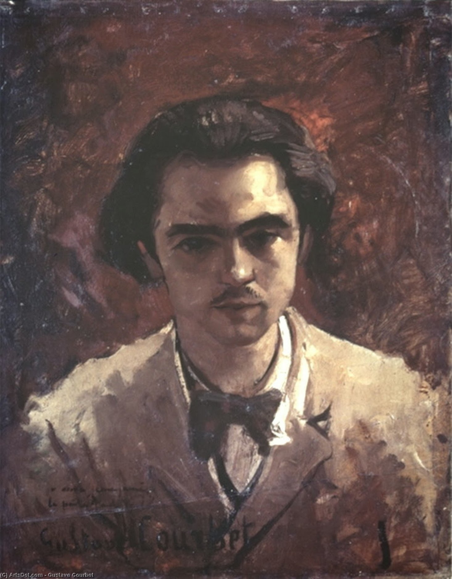 Wikioo.org - The Encyclopedia of Fine Arts - Painting, Artwork by Gustave Courbet - Portrait of Paul Verlaine