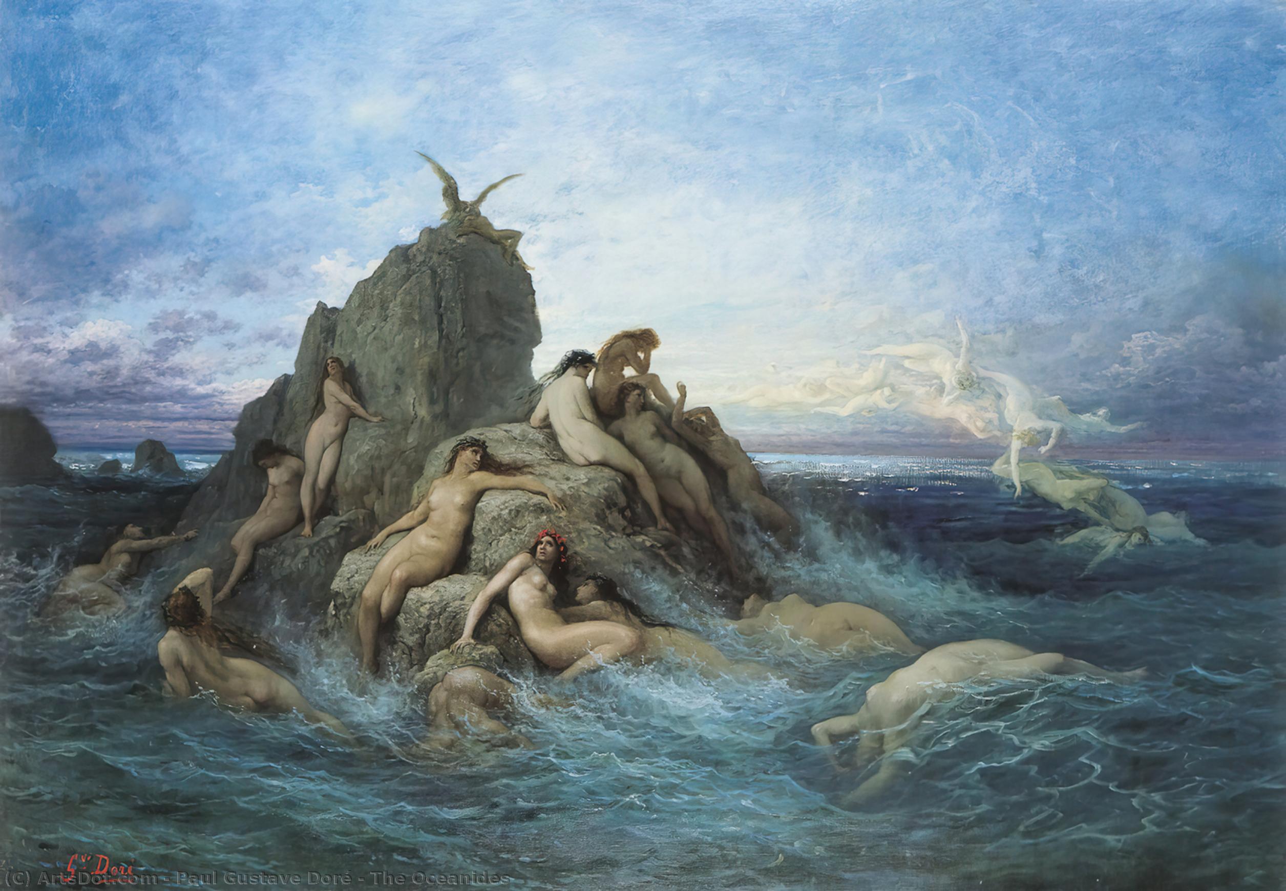 Wikioo.org – La Enciclopedia de las Bellas Artes - Pintura, Obras de arte de Paul Gustave Doré - Los Oceanides