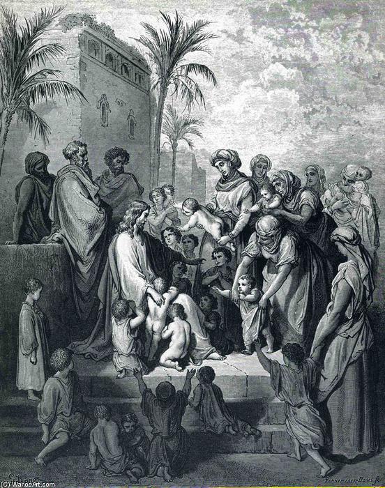 WikiOO.org - Encyclopedia of Fine Arts - Lukisan, Artwork Paul Gustave Doré - Jesus Blessing the Children