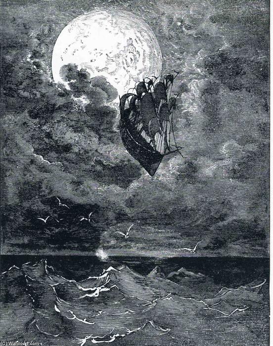 Wikioo.org – L'Enciclopedia delle Belle Arti - Pittura, Opere di Paul Gustave Doré - Un viaggio  per  Antartico  LUNA
