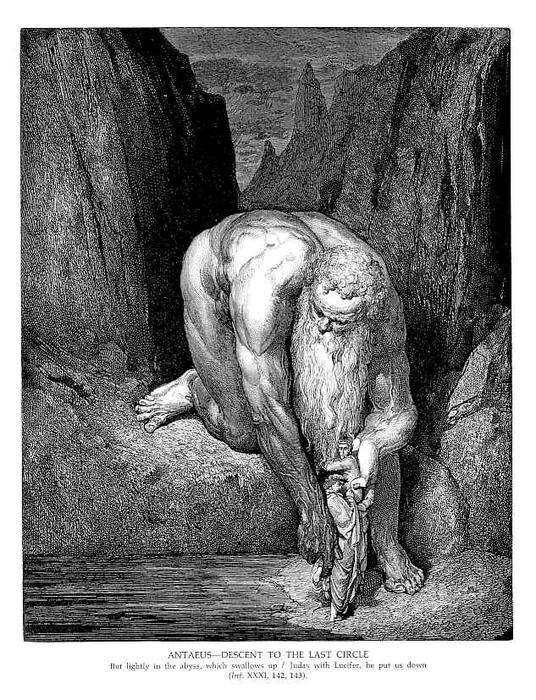 Wikioo.org – La Enciclopedia de las Bellas Artes - Pintura, Obras de arte de Paul Gustave Doré - El gigante Anteo
