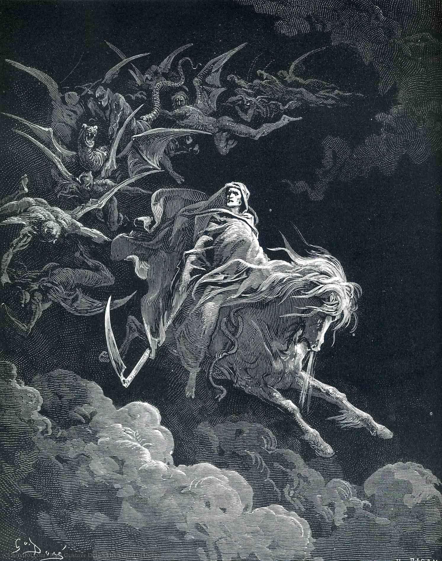 Wikioo.org – La Enciclopedia de las Bellas Artes - Pintura, Obras de arte de Paul Gustave Doré - el visión de la muerte