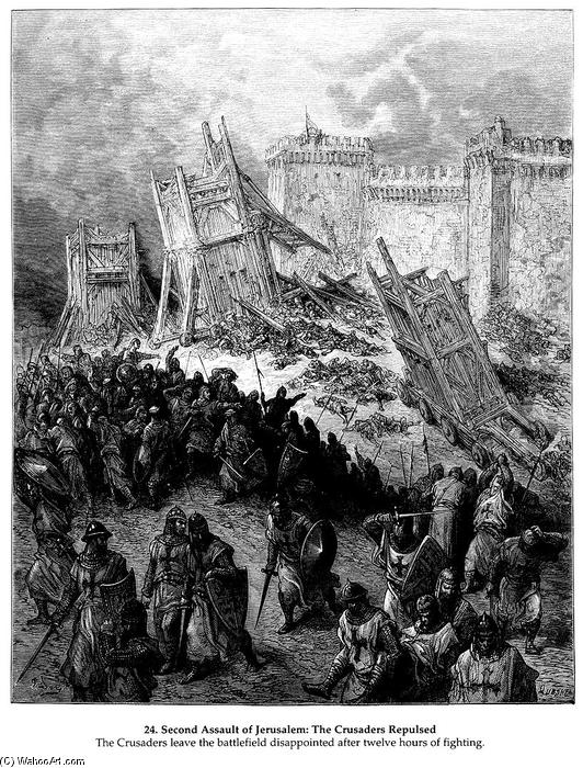 Wikioo.org - The Encyclopedia of Fine Arts - Painting, Artwork by Paul Gustave Doré - Second assault of Jerusalem by the Crusaders repulsed