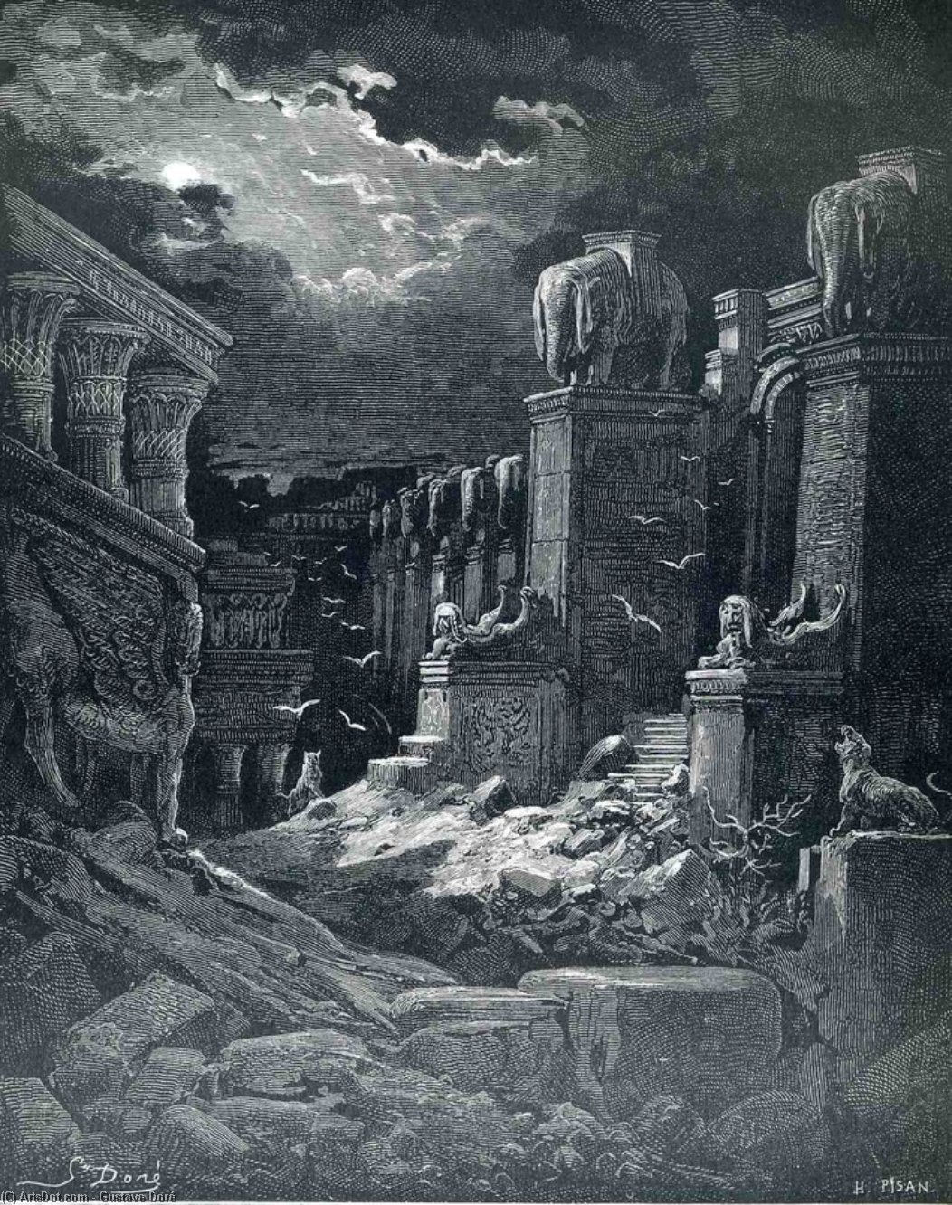 WikiOO.org - دایره المعارف هنرهای زیبا - نقاشی، آثار هنری Paul Gustave Doré - Babylon Fallen