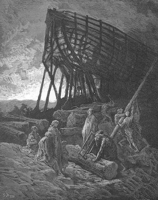 WikiOO.org - Enciclopedia of Fine Arts - Pictura, lucrări de artă Paul Gustave Doré - Began to build a vessel of huge bulk