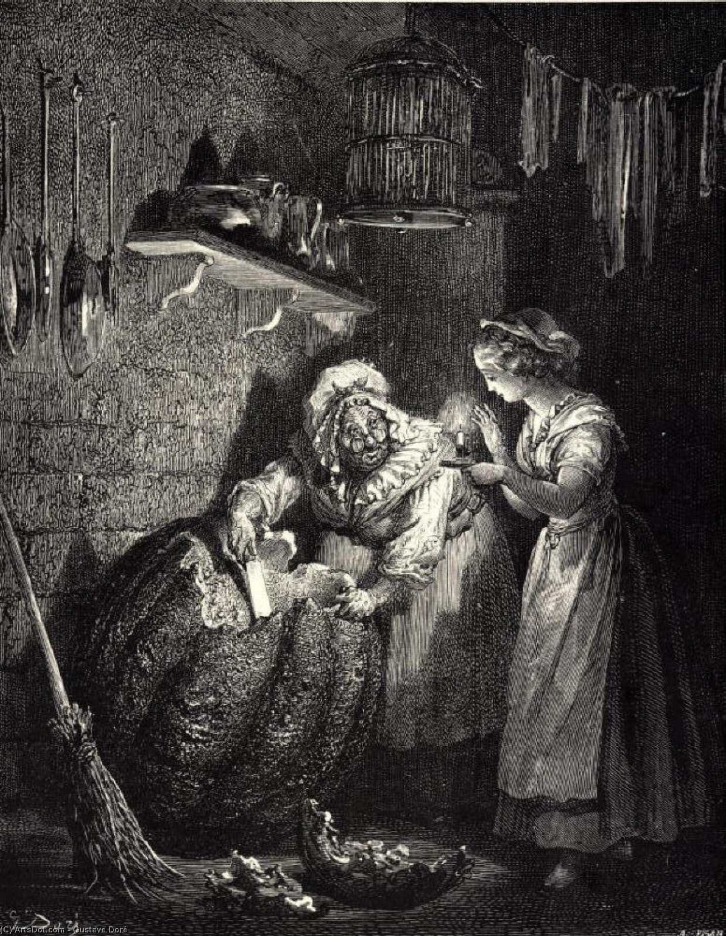 WikiOO.org - Güzel Sanatlar Ansiklopedisi - Resim, Resimler Paul Gustave Doré - Cinderella