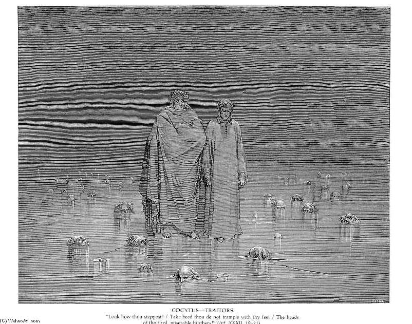 WikiOO.org - دایره المعارف هنرهای زیبا - نقاشی، آثار هنری Paul Gustave Doré - Cocytus--Traitors