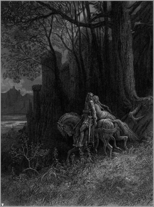 WikiOO.org - Enciclopedia of Fine Arts - Pictura, lucrări de artă Paul Gustave Doré - Geraint and Enid Ride Away