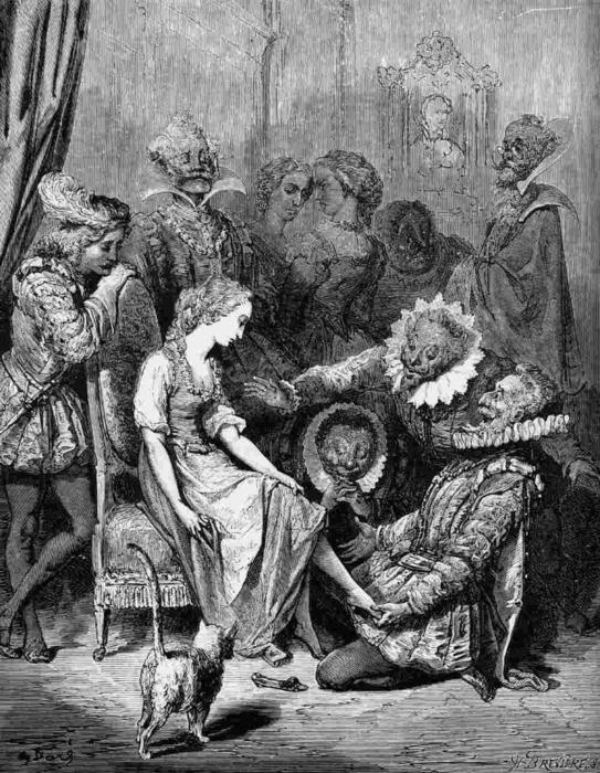 Wikioo.org – L'Enciclopedia delle Belle Arti - Pittura, Opere di Paul Gustave Doré - Si accorse che il piedino scivolò senza fatica