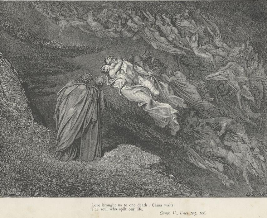 Wikioo.org - The Encyclopedia of Fine Arts - Painting, Artwork by Paul Gustave Doré - Inferno Canto 5