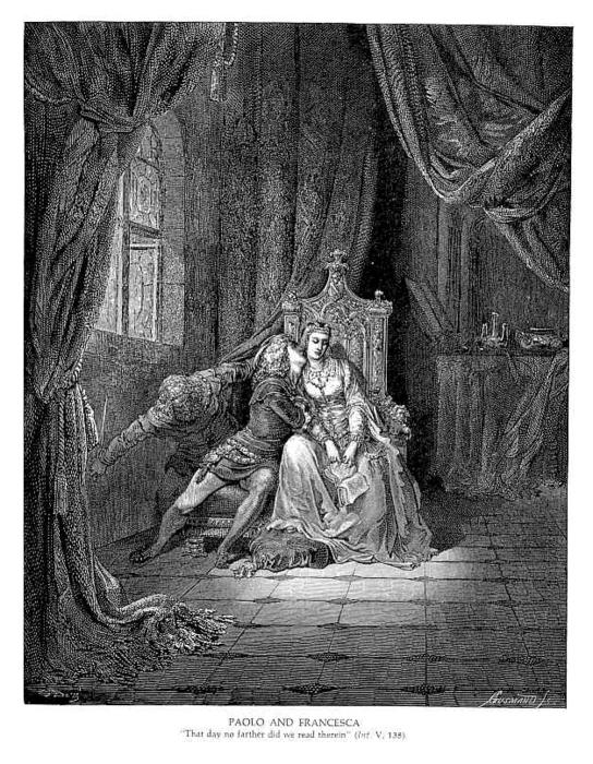 Wikioo.org - The Encyclopedia of Fine Arts - Painting, Artwork by Paul Gustave Doré - Paolo and Francesca