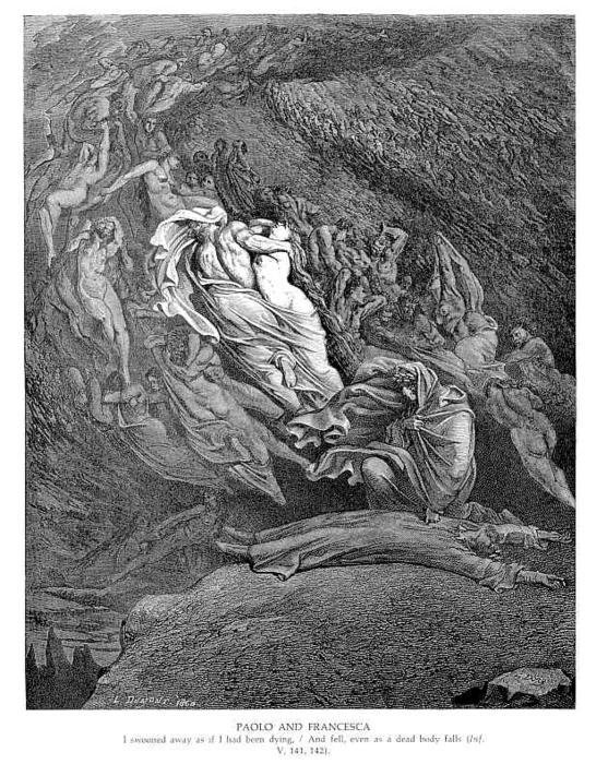 Wikioo.org - The Encyclopedia of Fine Arts - Painting, Artwork by Paul Gustave Doré - Paolo and Francesca II