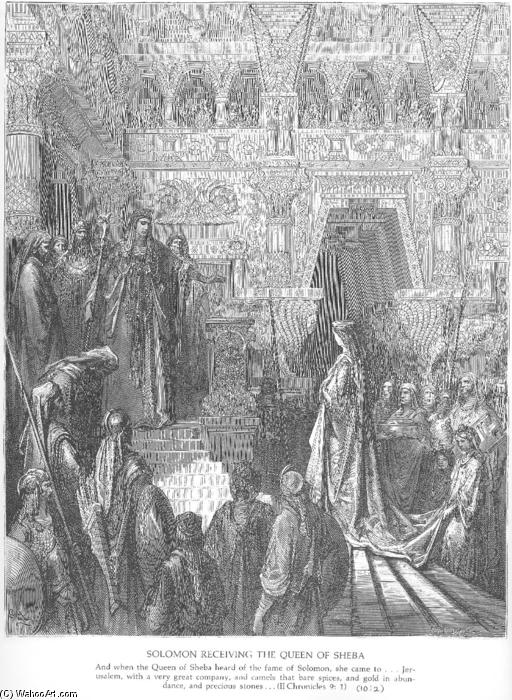 Wikioo.org - The Encyclopedia of Fine Arts - Painting, Artwork by Paul Gustave Doré - Solomon Receives the Queen of Sheba