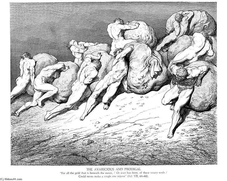 Wikioo.org – La Enciclopedia de las Bellas Artes - Pintura, Obras de arte de Paul Gustave Doré - El Avariscious y pródigo