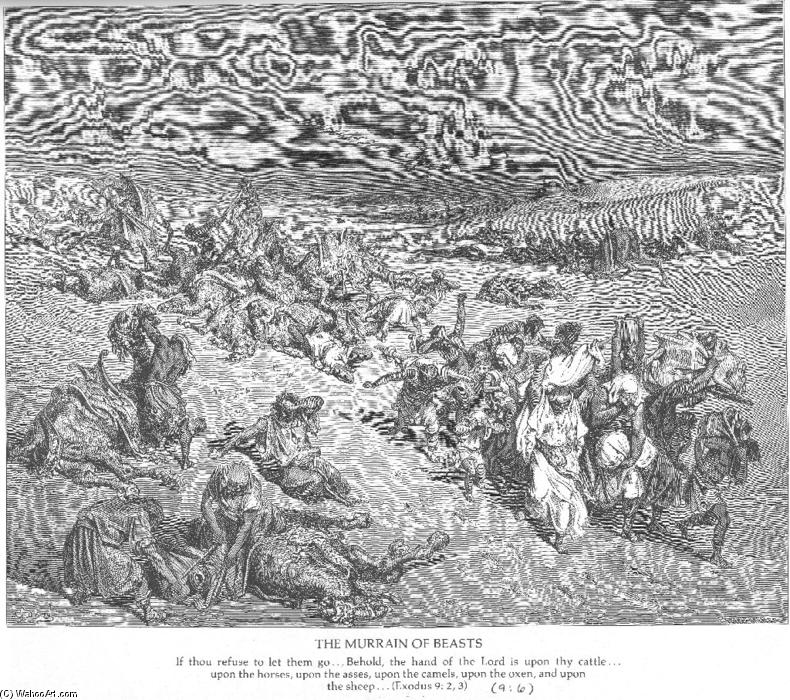 WikiOO.org - Enciclopedia of Fine Arts - Pictura, lucrări de artă Paul Gustave Doré - The Fifth Plague. Livestock Disease
