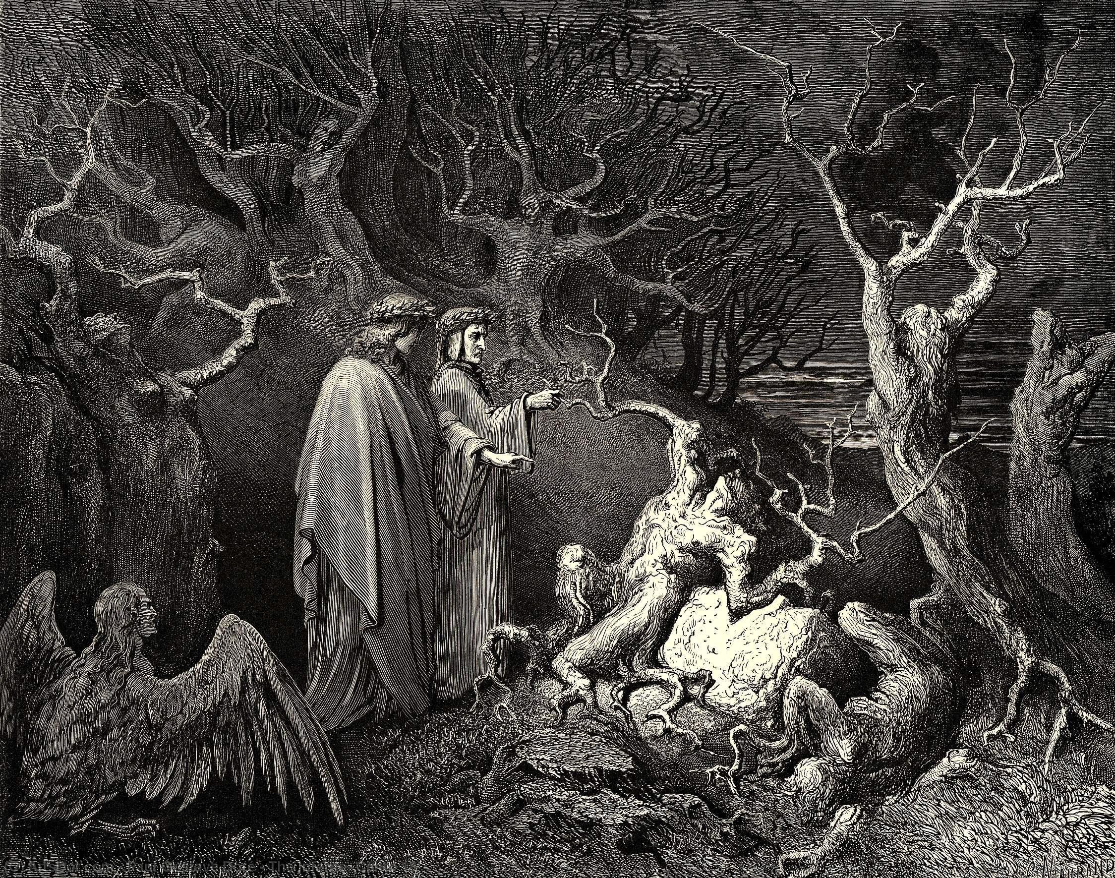 Wikioo.org - The Encyclopedia of Fine Arts - Painting, Artwork by Paul Gustave Doré - The Inferno, Canto 13