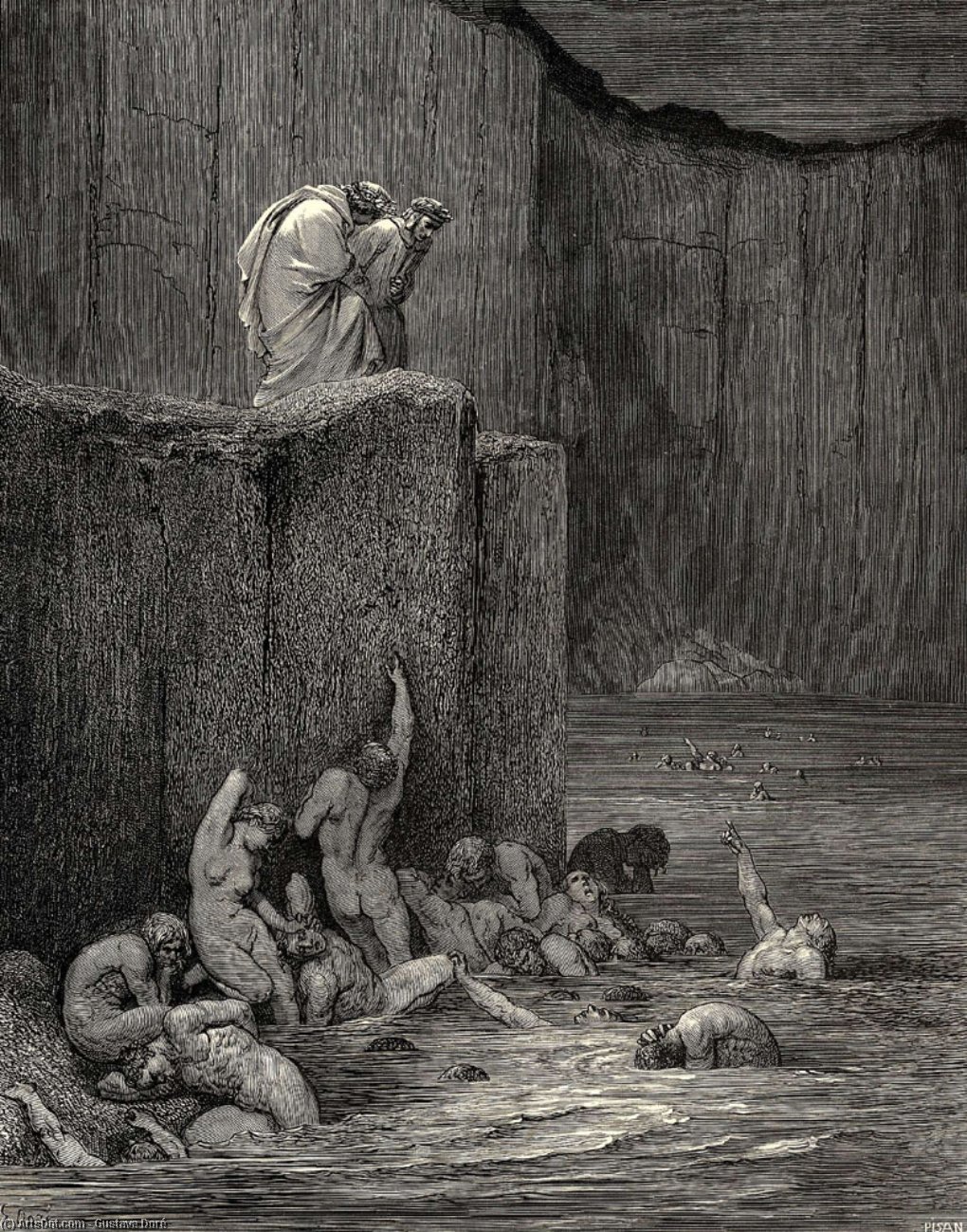 Wikioo.org – L'Enciclopedia delle Belle Arti - Pittura, Opere di Paul Gustave Doré - l inferno , Canto 18