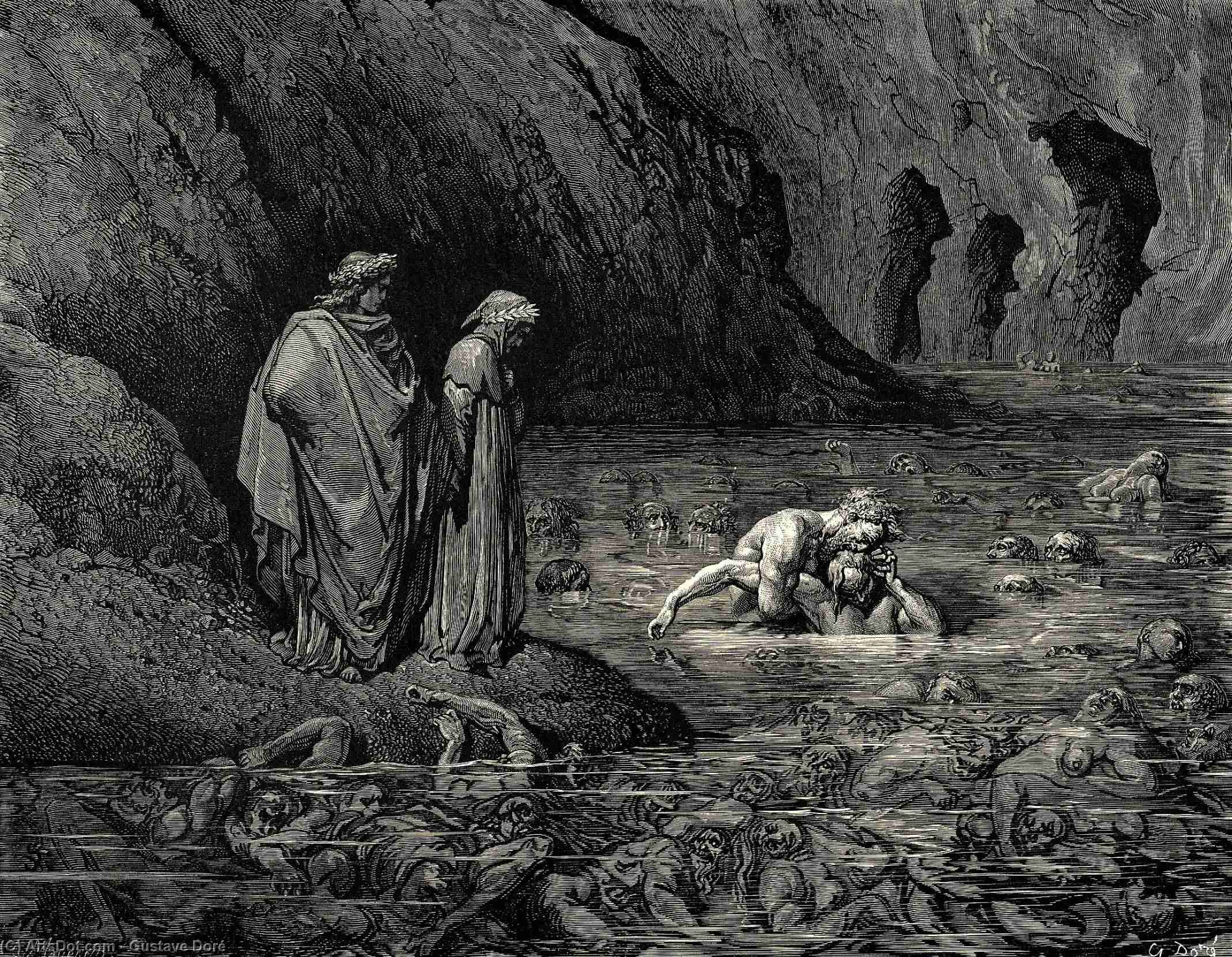Wikioo.org - The Encyclopedia of Fine Arts - Painting, Artwork by Paul Gustave Doré - The Inferno, Canto 32