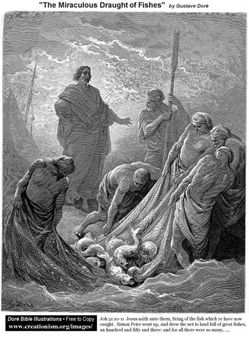 Wikioo.org - The Encyclopedia of Fine Arts - Painting, Artwork by Paul Gustave Doré - The Miraculous Draught Of Fishes