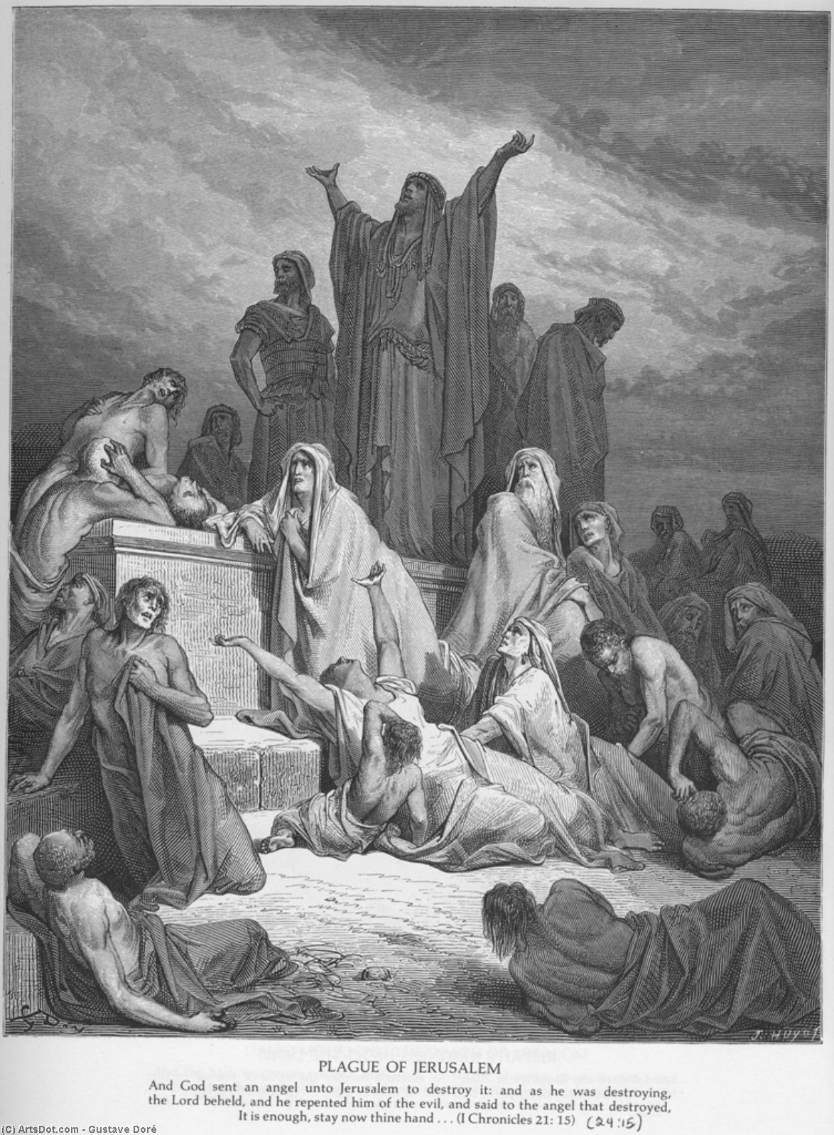 Wikioo.org - The Encyclopedia of Fine Arts - Painting, Artwork by Paul Gustave Doré - The Plague of Jerusalem