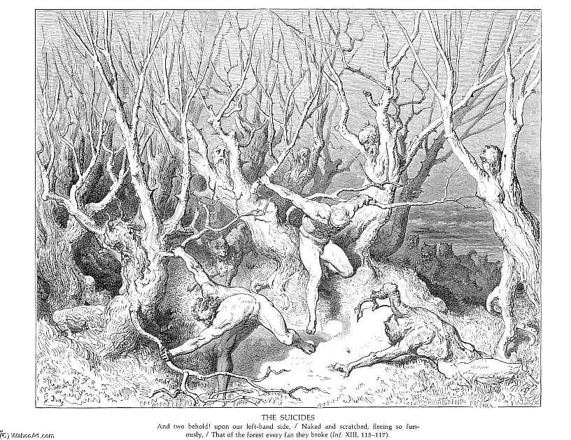 WikiOO.org - دایره المعارف هنرهای زیبا - نقاشی، آثار هنری Paul Gustave Doré - The Suicides II