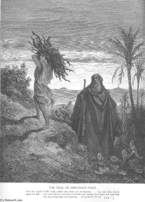 Wikioo.org – L'Encyclopédie des Beaux Arts - Peinture, Oeuvre de Paul Gustave Doré - Le Test de la foi d Abraham