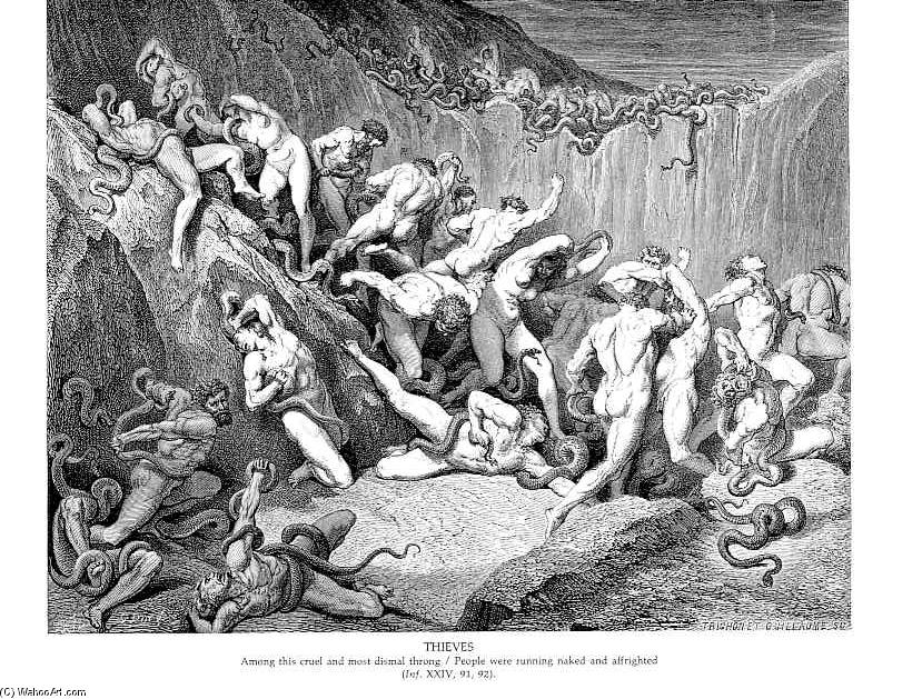 Wikioo.org - The Encyclopedia of Fine Arts - Painting, Artwork by Paul Gustave Doré - Thieves