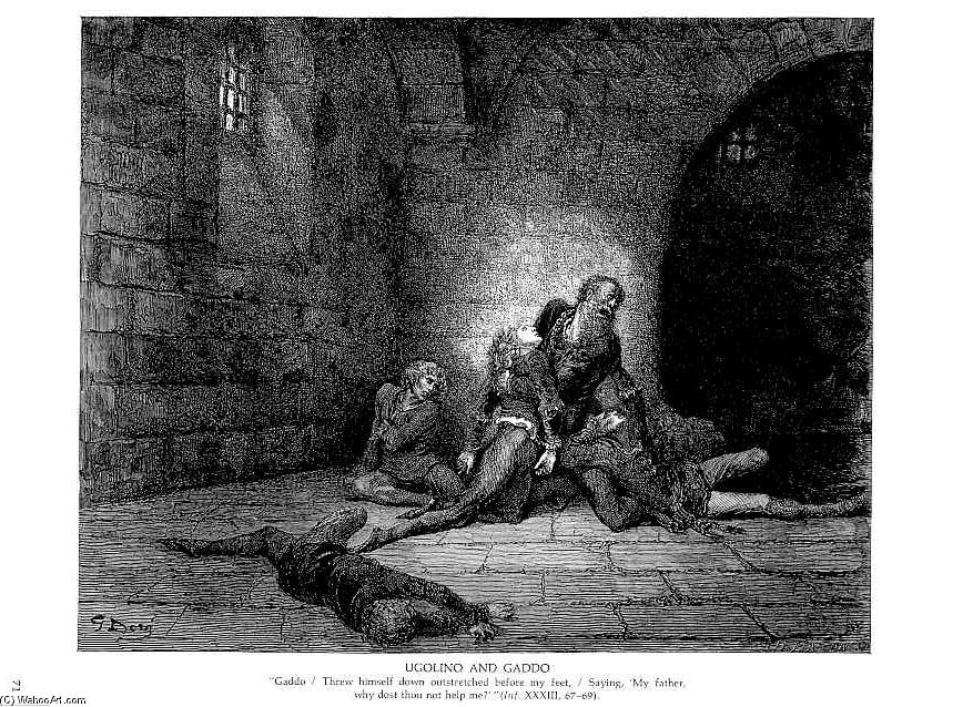 Wikioo.org - Bách khoa toàn thư về mỹ thuật - Vẽ tranh, Tác phẩm nghệ thuật Paul Gustave Doré - Ugolino and Gaddo