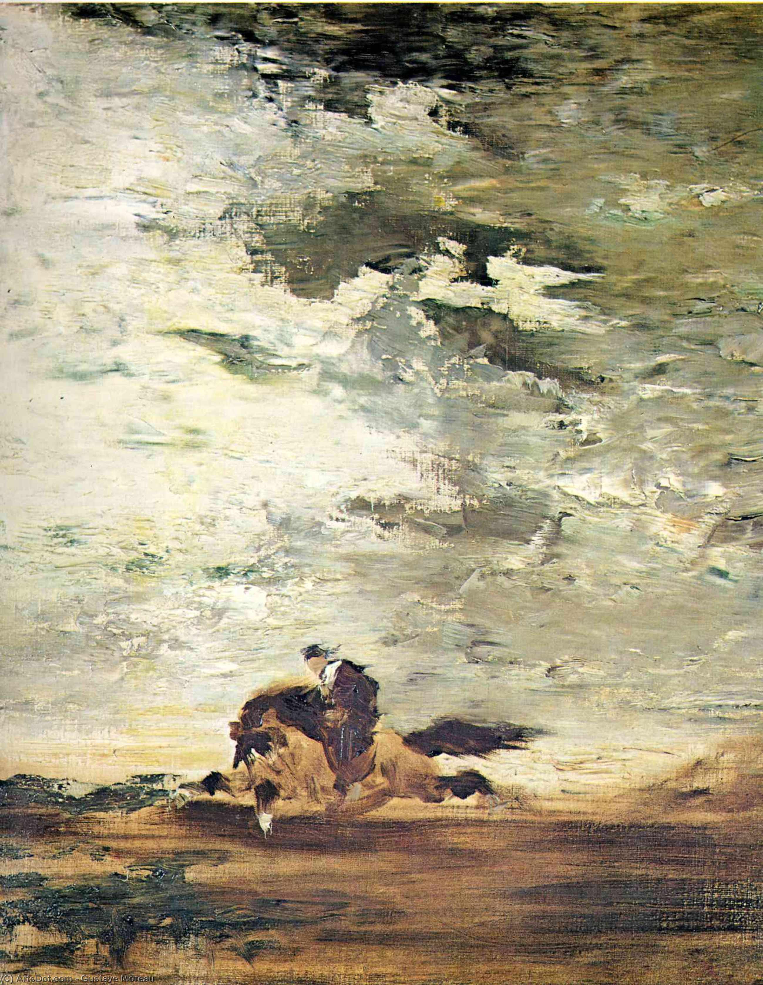 Wikoo.org - موسوعة الفنون الجميلة - اللوحة، العمل الفني Gustave Moreau - Horseman