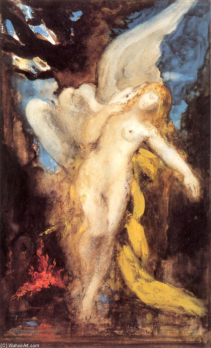 WikiOO.org - Encyclopedia of Fine Arts - Maleri, Artwork Gustave Moreau - Leda