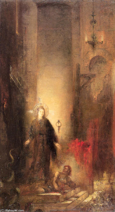 Wikioo.org – La Enciclopedia de las Bellas Artes - Pintura, Obras de arte de Gustave Moreau - Santa Margarita