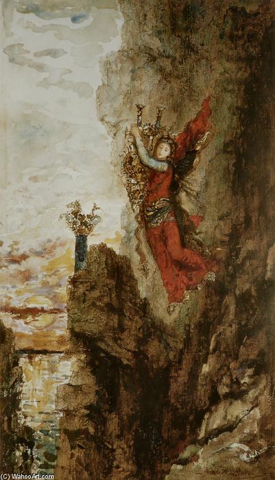 WikiOO.org - Encyclopedia of Fine Arts - Lukisan, Artwork Gustave Moreau - Sappho in Leucadia