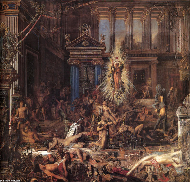 WikiOO.org - Encyclopedia of Fine Arts - Maleri, Artwork Gustave Moreau - The Suitors