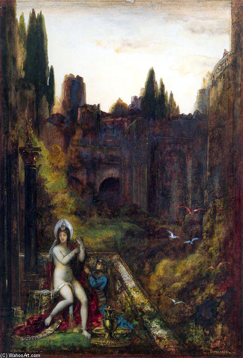 WikiOO.org - Encyclopedia of Fine Arts - Lukisan, Artwork Gustave Moreau - Bathsheba