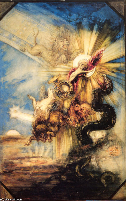 Wikoo.org - موسوعة الفنون الجميلة - اللوحة، العمل الفني Gustave Moreau - Phaethon