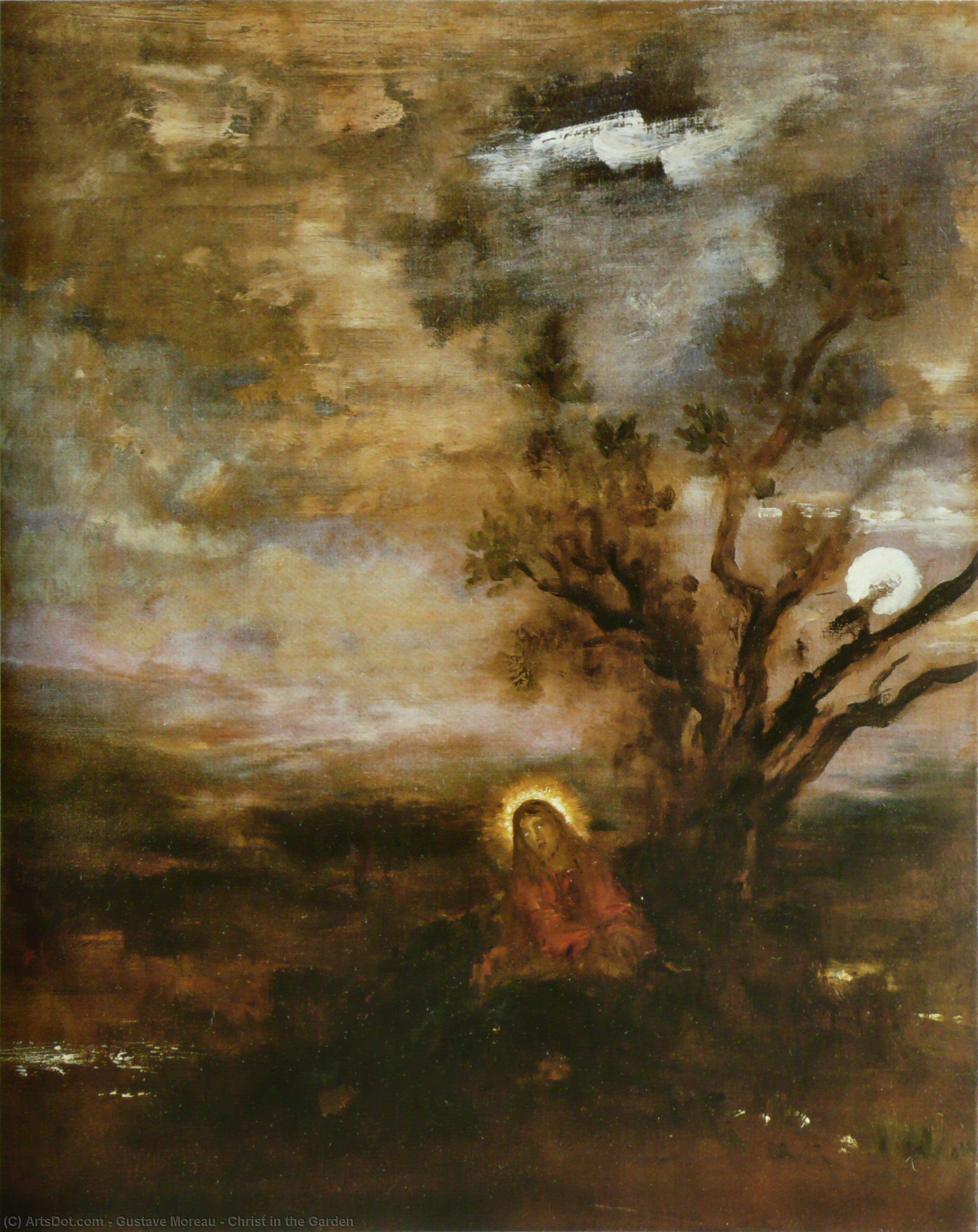 Wikioo.org - The Encyclopedia of Fine Arts - Painting, Artwork by Gustave Moreau - Christ in the Garden
