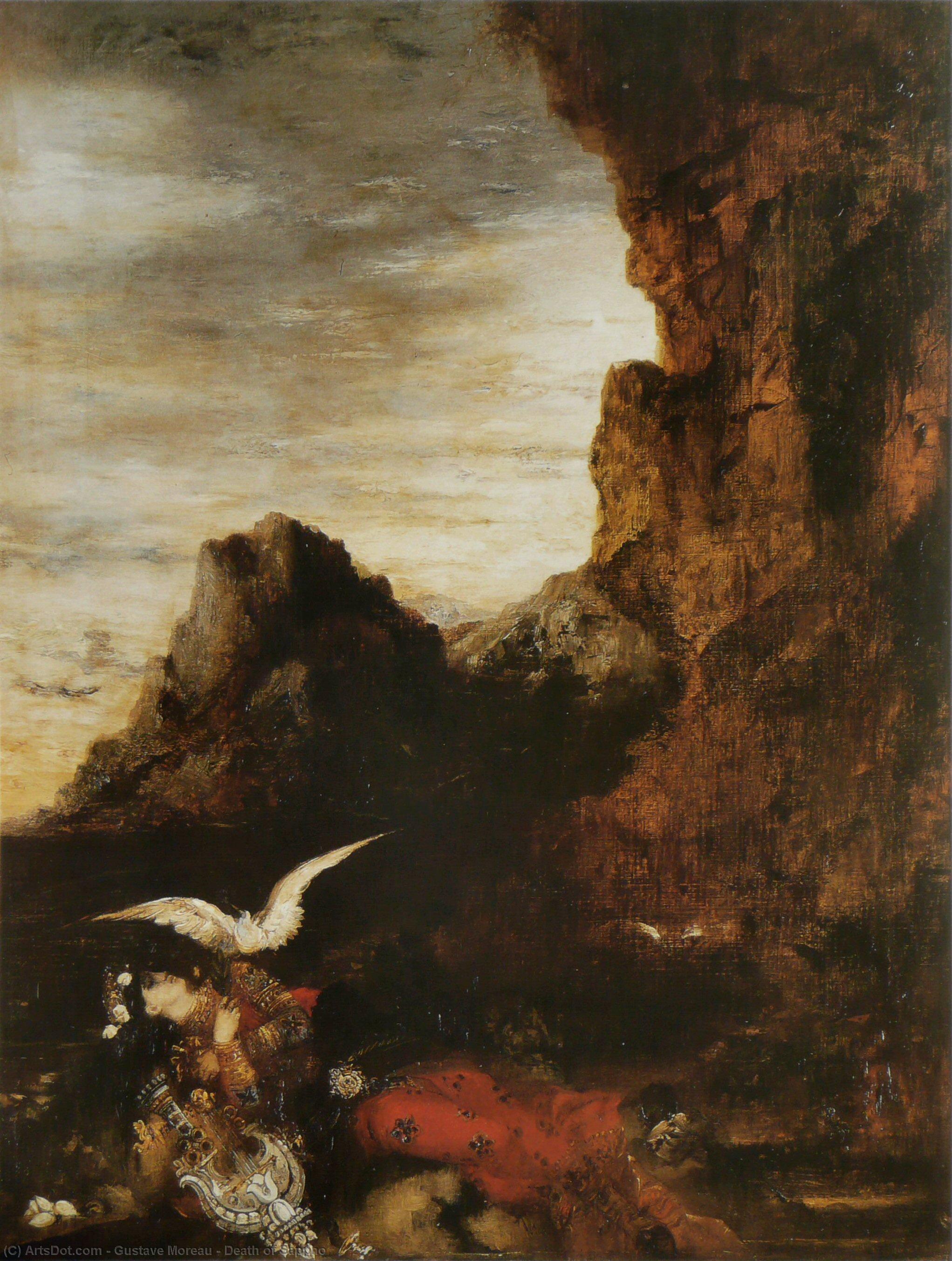 WikiOO.org - Encyclopedia of Fine Arts - Lukisan, Artwork Gustave Moreau - Death of Sappho