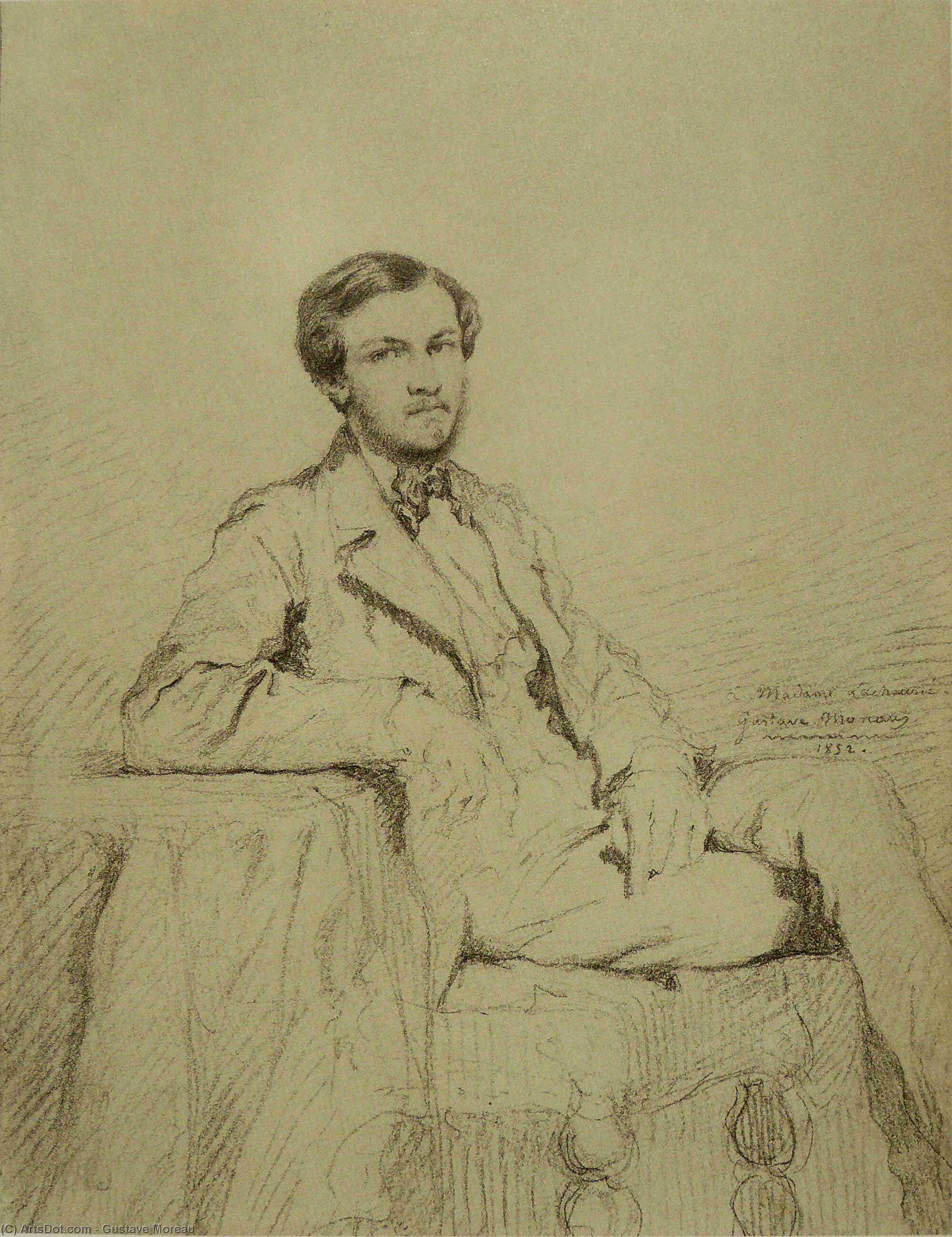 WikiOO.org - دایره المعارف هنرهای زیبا - نقاشی، آثار هنری Gustave Moreau - Portrait of Eugene `Lacheur