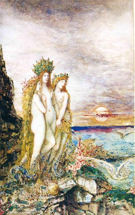 WikiOO.org - Encyclopedia of Fine Arts - Maľba, Artwork Gustave Moreau - The Sirens