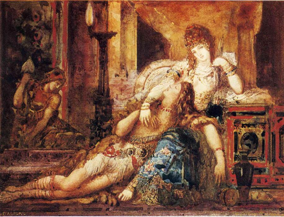 WikiOO.org - Encyclopedia of Fine Arts - Maleri, Artwork Gustave Moreau - Samson and Delilah