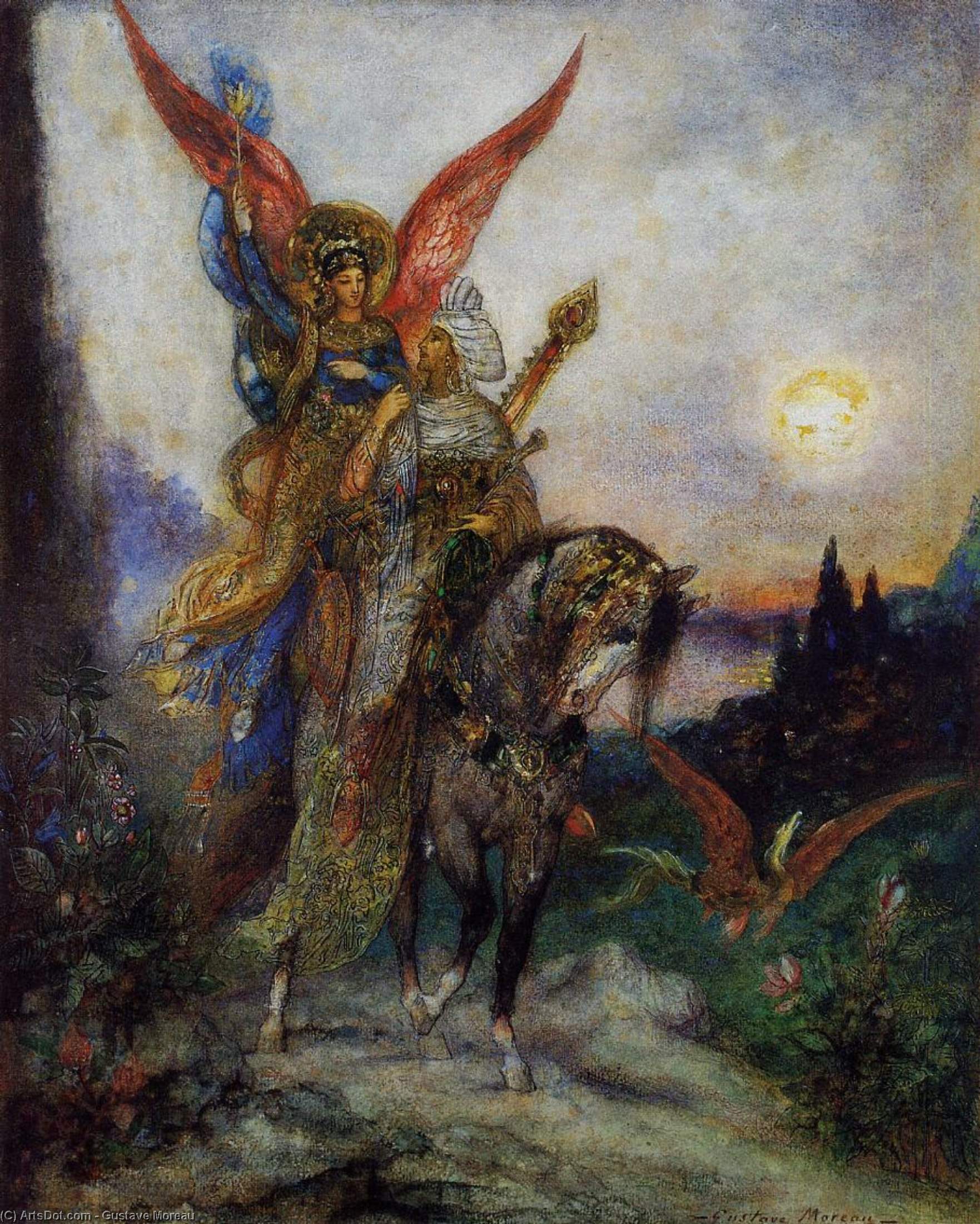 WikiOO.org - Encyclopedia of Fine Arts - Lukisan, Artwork Gustave Moreau - Arabian Poet (Persian)