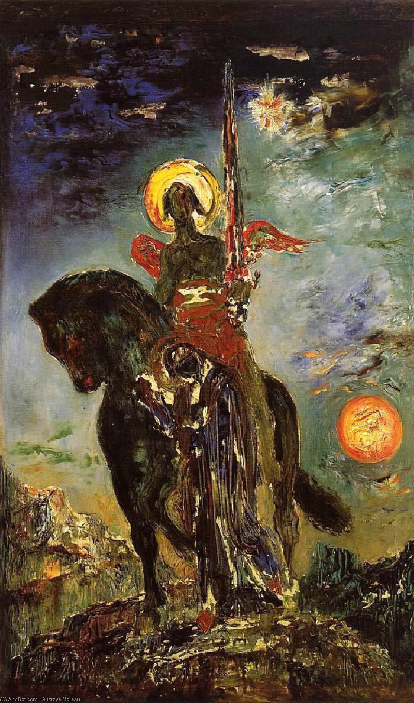 Wikioo.org - The Encyclopedia of Fine Arts - Painting, Artwork by Gustave Moreau - The park and the angel of death