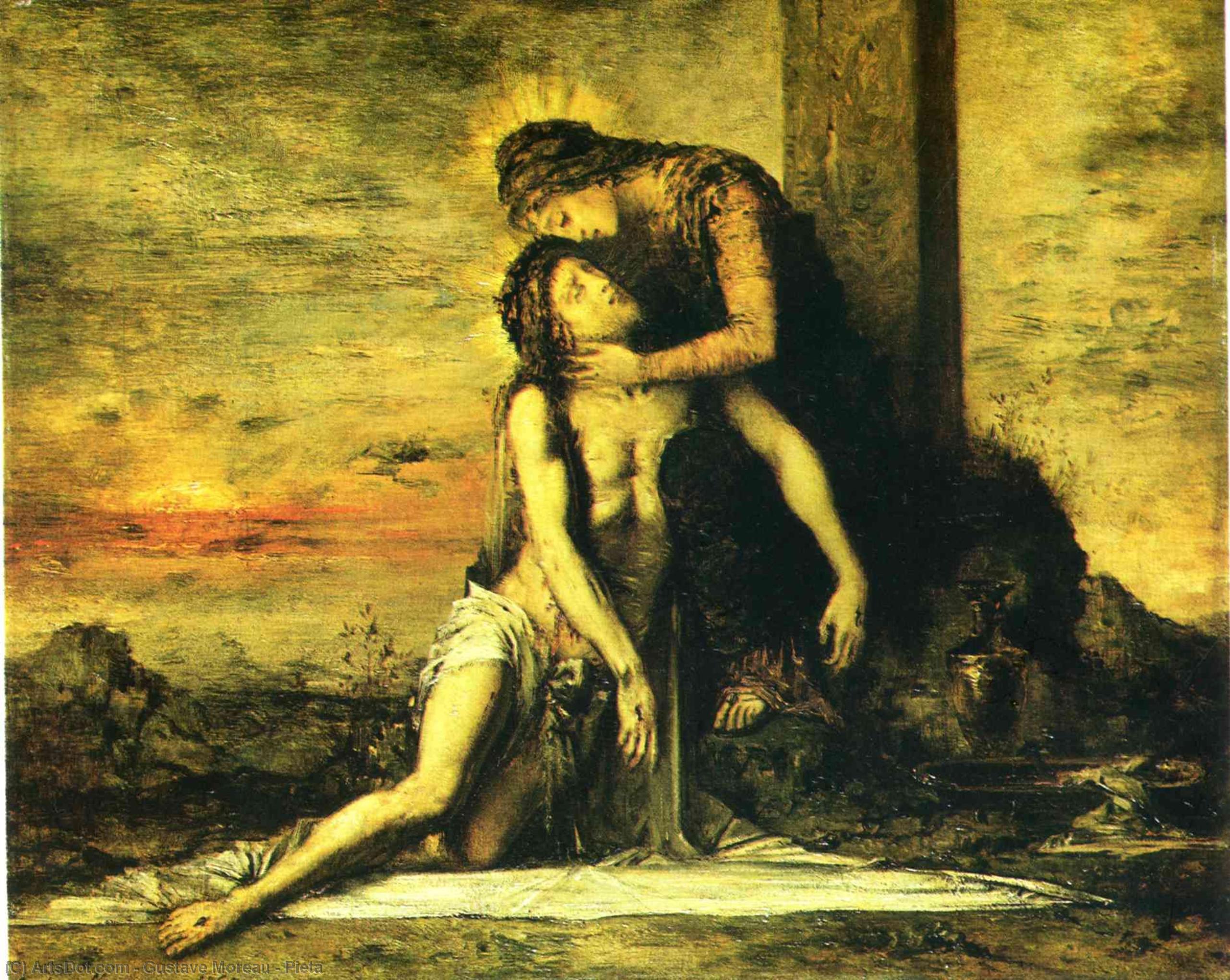 Wikioo.org - Bách khoa toàn thư về mỹ thuật - Vẽ tranh, Tác phẩm nghệ thuật Gustave Moreau - Pieta