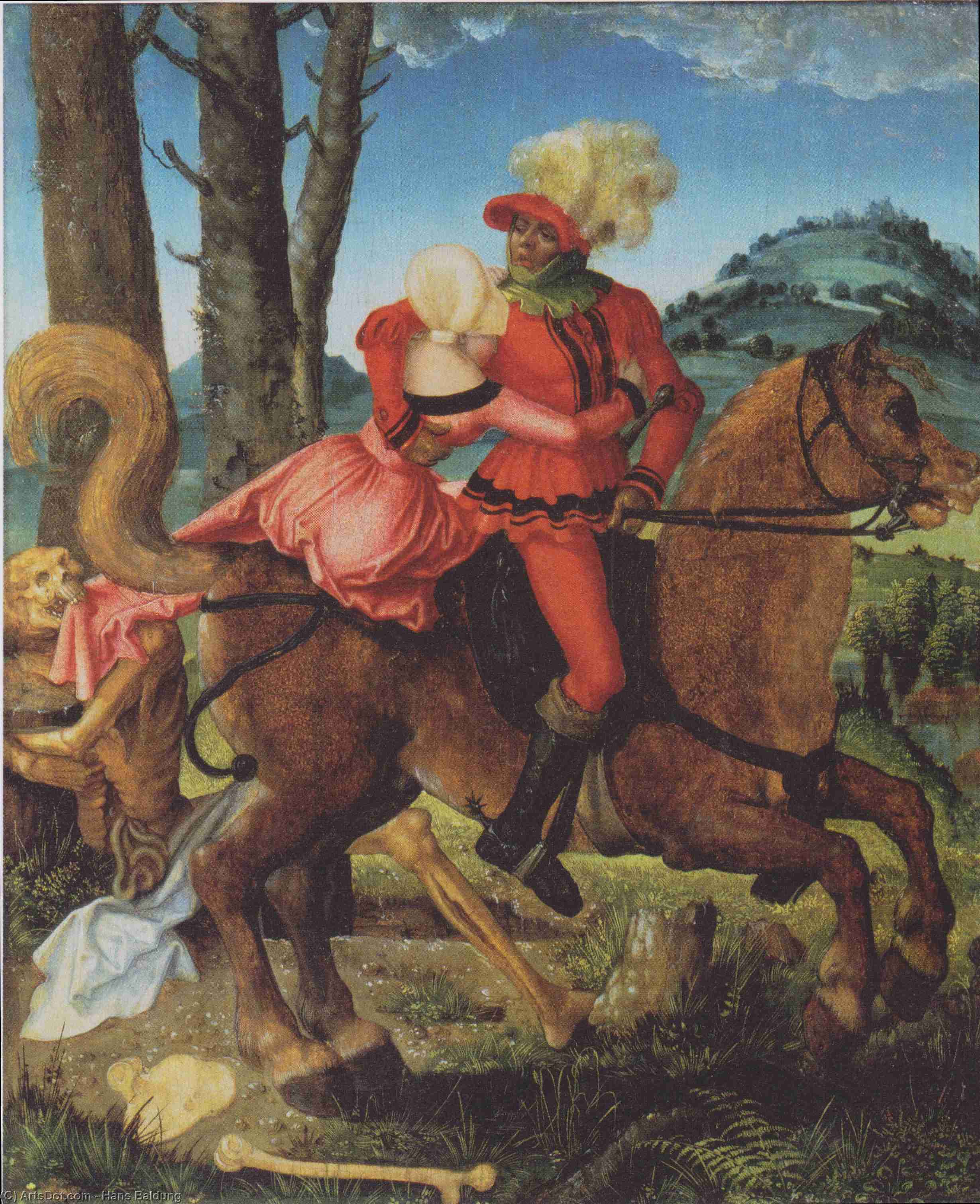 Wikioo.org - The Encyclopedia of Fine Arts - Painting, Artwork by Hans Baldung - Knight, Death and girl