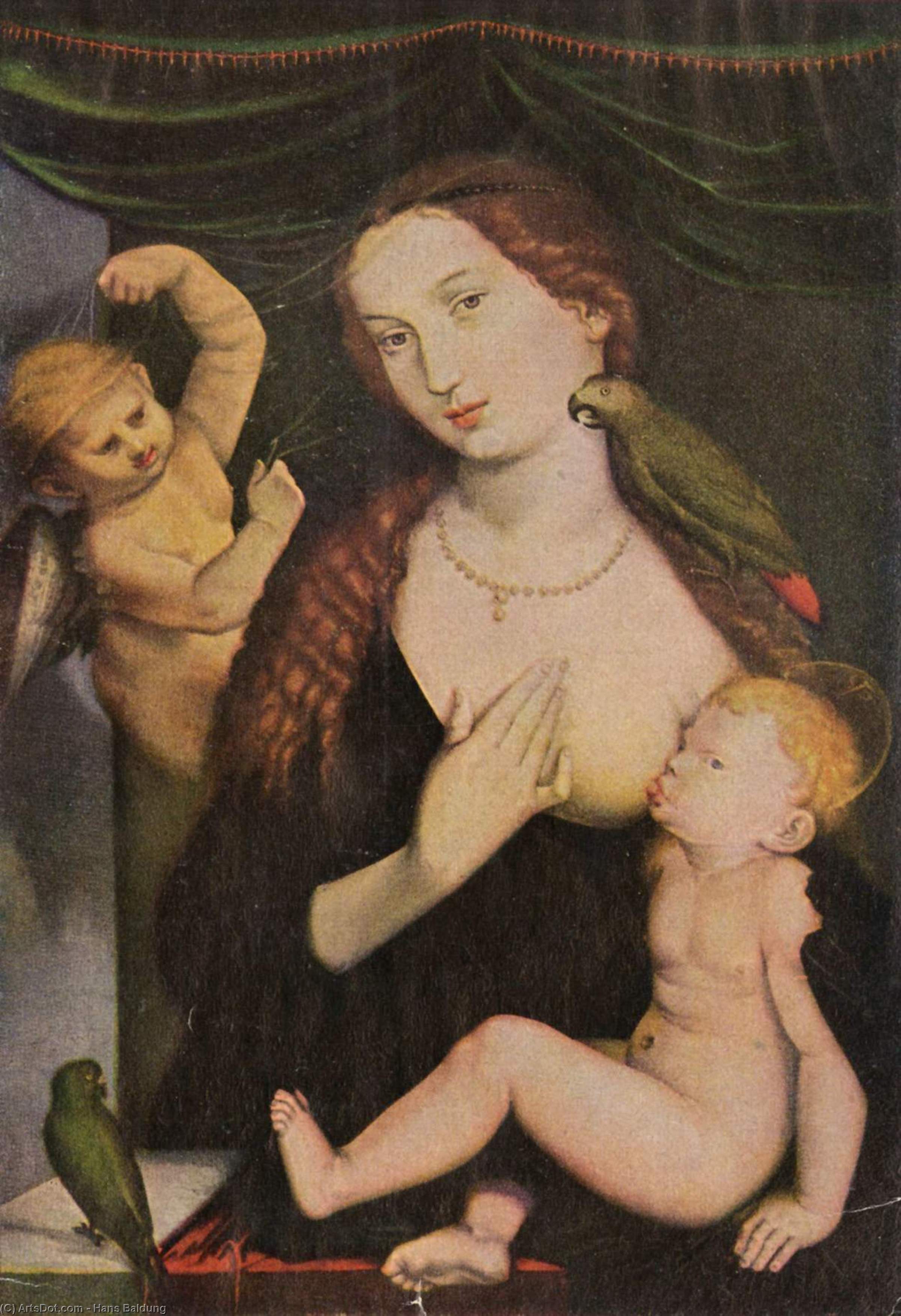 WikiOO.org - Güzel Sanatlar Ansiklopedisi - Resim, Resimler Hans Baldung - Madonna with the Parrots