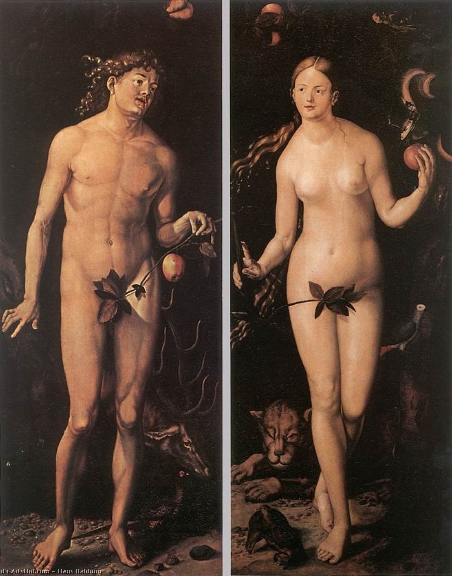 WikiOO.org - Енциклопедия за изящни изкуства - Живопис, Произведения на изкуството Hans Baldung - Adam and Eve
