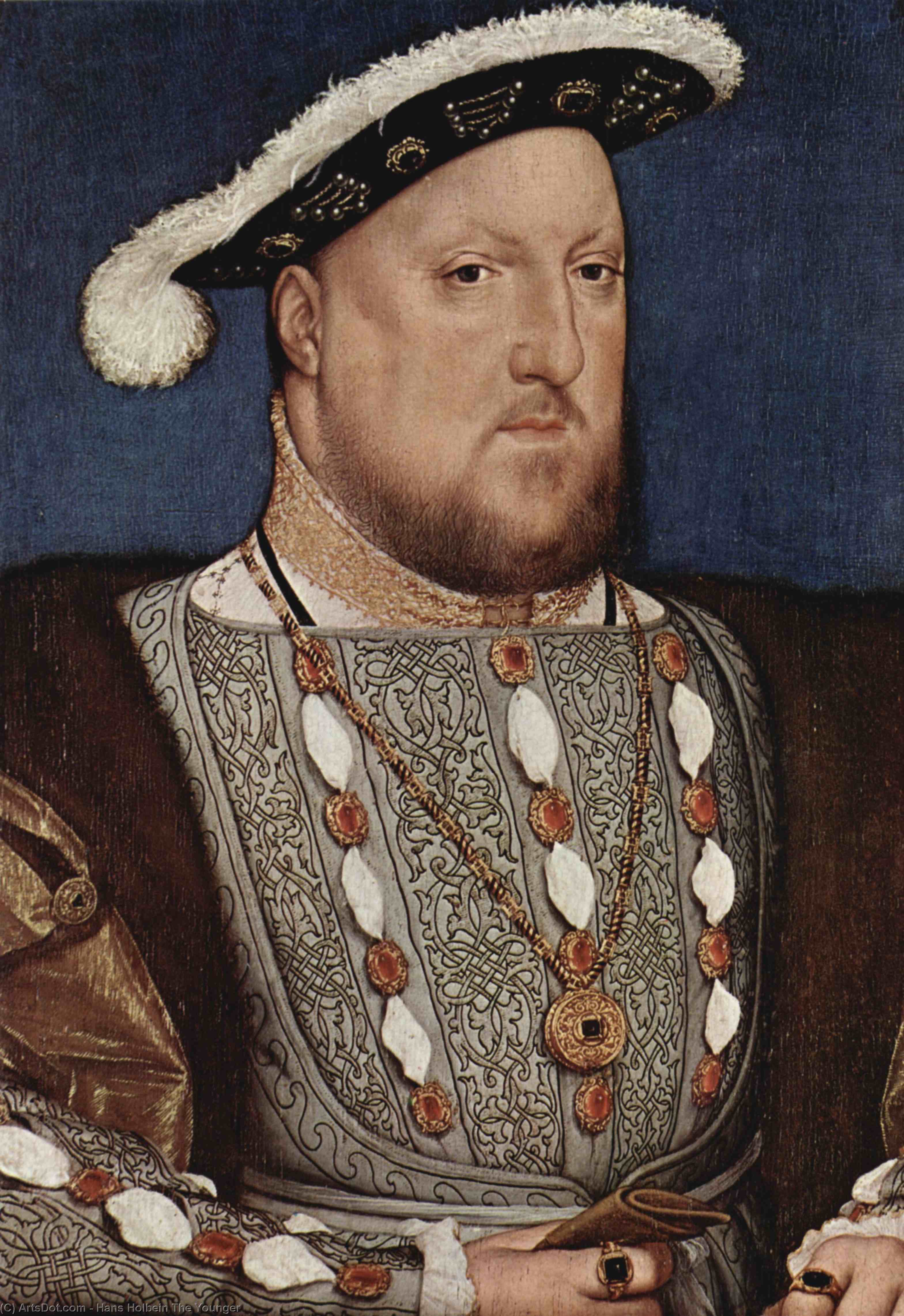Wikoo.org - موسوعة الفنون الجميلة - اللوحة، العمل الفني Hans Holbein The Younger - Portrait of Henry VIII, King of England