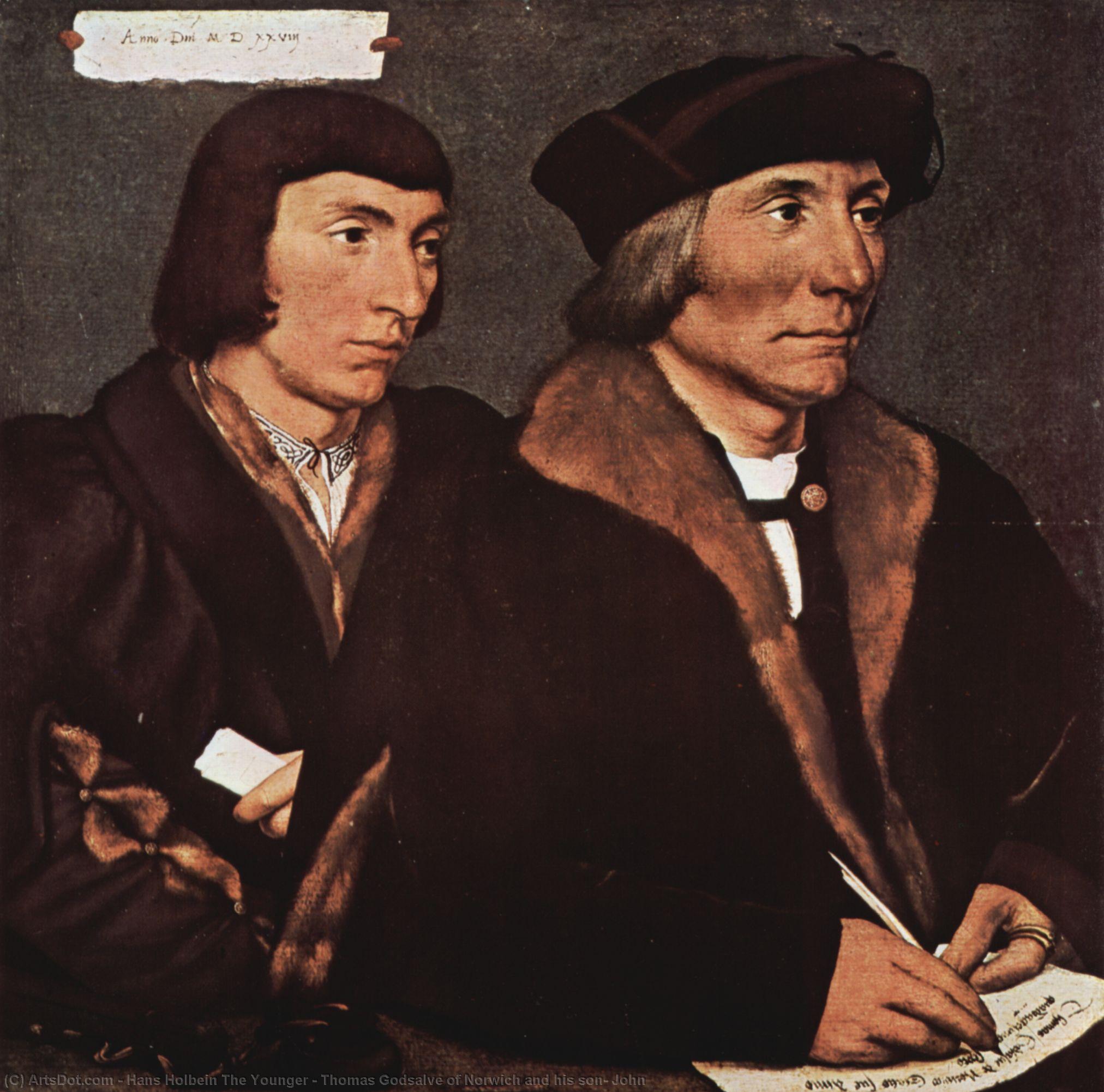 Wikioo.org - The Encyclopedia of Fine Arts - Painting, Artwork by Hans Holbein The Younger - Thomas Godsalve of Norwich and his son, John