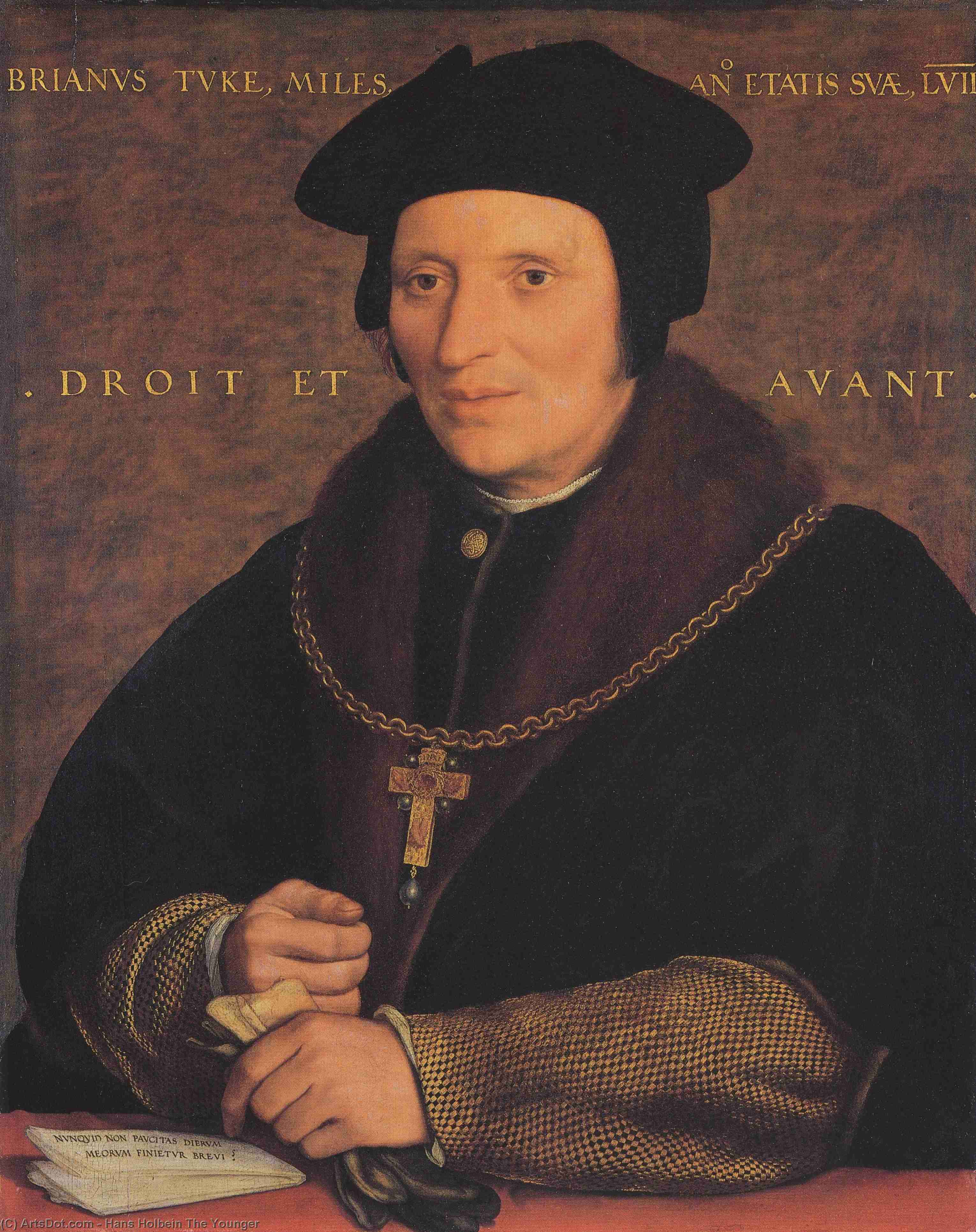 Wikoo.org - موسوعة الفنون الجميلة - اللوحة، العمل الفني Hans Holbein The Younger - Portrait of Sir Brian Tuke